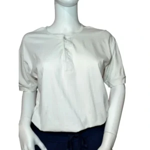 EFJ Jewel Women Crew-Neck Short Sleeves Blouse White Size X-Large