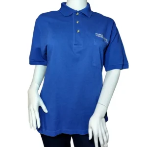 Port Authority Collared Short Sleeve Pocket Polo Shirt Blue Size Small