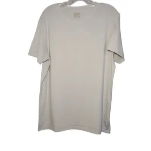 32 Cool  Men Round Neck Pullover Short Sleeve Activewear Top White Size Large
