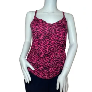 Op Women Scoop Neck Tank Top Red Camouflage 100% Cotton Size-Large