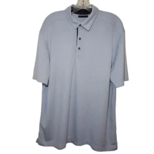Age of Wisdom Men Short Sleeve Collared Polo Shirt Blue Size Large