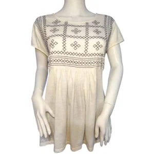 Gloria Vanderbilt Women Short Cap Sleeve Tunic Embroidery Size X-Large