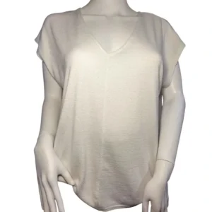Market & Spruce Women Deep V-Neck Cap Sleeve Blouse White Size - Medium