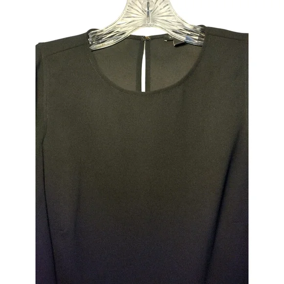 Ann Taylor Women Cascading Ruffle Short sleeve Blouse Black Size Small - Image 9