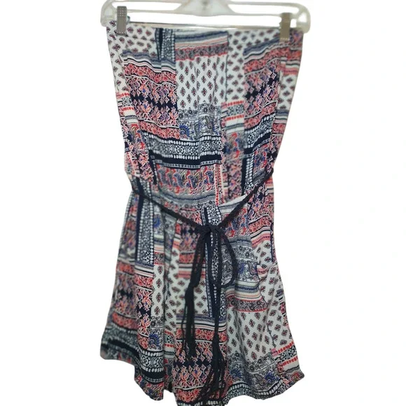 Three Pink Hearts Women Strapless Color block Romper Size Large - Image 9