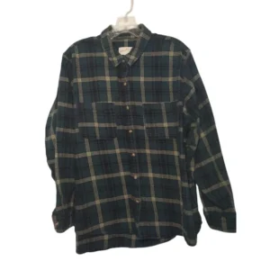 Universal Thread Men Long Sleeve Collared Button Down Shirt Blue Plaid Size X-Large