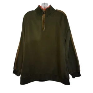 Faded Glory Men Pullover Mock Neck Quarter Zip Sweater Olive Size Medium