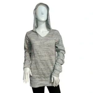 S.O. Women Pullover V-Neck Lounge Life Hoodie Sweatshirt Gray Size Large