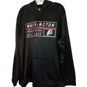 Washington Redskins Thermabase Men Black Logo Lightweight Hoodie X-Large