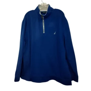Nautica Men Pullover Quarter Zip Sweatshirt Blue Size XX-Large