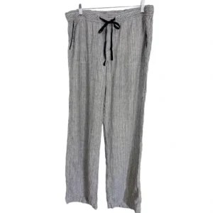 Caslon Womens Drawstring Pants Blue White Stripes Sz Large