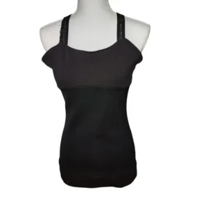 Zaggora Women Tank Top Criss Cross Back Pullover Fitted Brown and Black Size 8