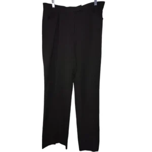 Anne Klein Womens Dress Pants Straight Leg Pleated Front Pockets Black Size 12
