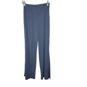 ZARA Womens Ankle Pants Pull On Slit Hem Solid Flat Front Blue Size Medium