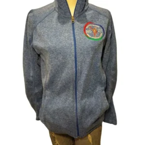Port Authority Women Full Zip Jacket Long Sleeve High-Neck Pocket Blue Size -Medium