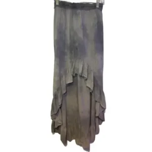 American Eagle Outfitters Womens Hi Low Ruffle Skirt Smocked Waistband Gray XS