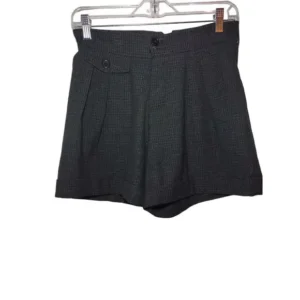 Jack Womens Pleated High Waisted Shorts Wide Leg Button Closure Black Size 6