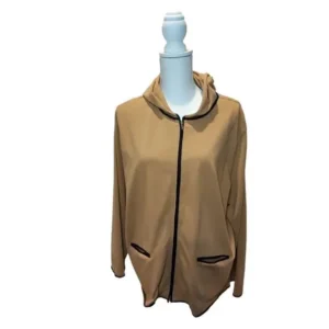 Relativity Women Cardigan Long Sleeves Full Zip Hoodie Brown Top Size 2X