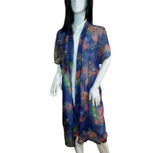 JC Sunny Women Short Sleeve Kimono Summer Flowy Robe Swimsuit Cover Up One Size