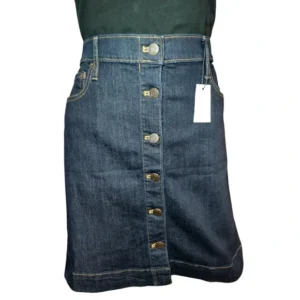 Gap 1969 Womens Knee Length A-line Button Front Denim Skirt Size 12 NWT