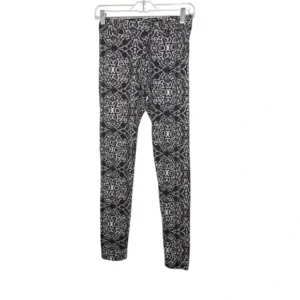 Invite Only Womens High Waisted Pull On Slim Leg Pants Leggings Black White Sz M