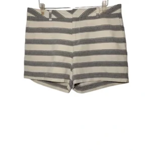 Liz Claiborne Womens Flat Front Chino Mid Rise Striped Cream Black Size 10