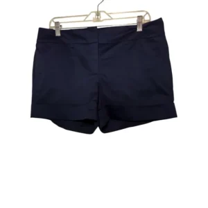 New York & Company Womens Flat Front Mid waist/rise Chino Shorts Blue Size 12