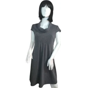 Spense Womens Cap Sleeve Cowl Neck Ribbed Knit Sweater Dress Gray Size 6