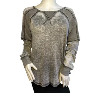 Marc New York Women Pullover Long Sleeve Vintage Washed Sweatshirt Gray Size-Medium