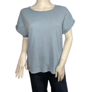 Under Armour Women Pullover Roll Cap Sleeve Activewear Blue Top Size Medium