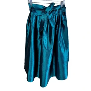 Kafe Womens High waist/rise Blue Silk Midi Skirt Size Large