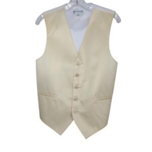 Vesuvio Napuli Men's Slim Fit Formal Dress Tuxedo Vest 5 Button Beige Size XS