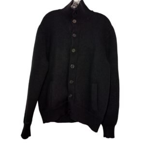 Joseph Abboud Mens Black Wool Blend Button Down Cardigan Sweater Black Size XL