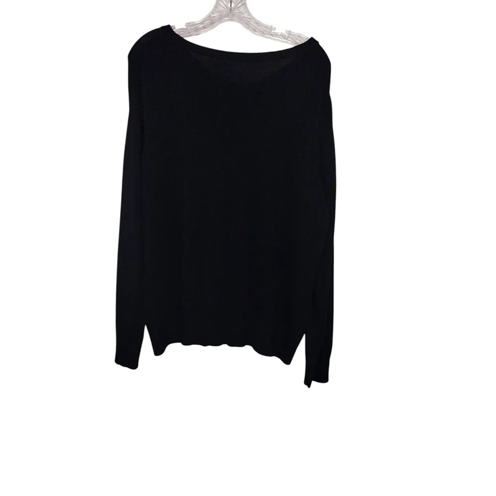 Mc Cann Cardigan Sweater Long Sleeves Button Front Knit Black Womens Size XL - Image 3