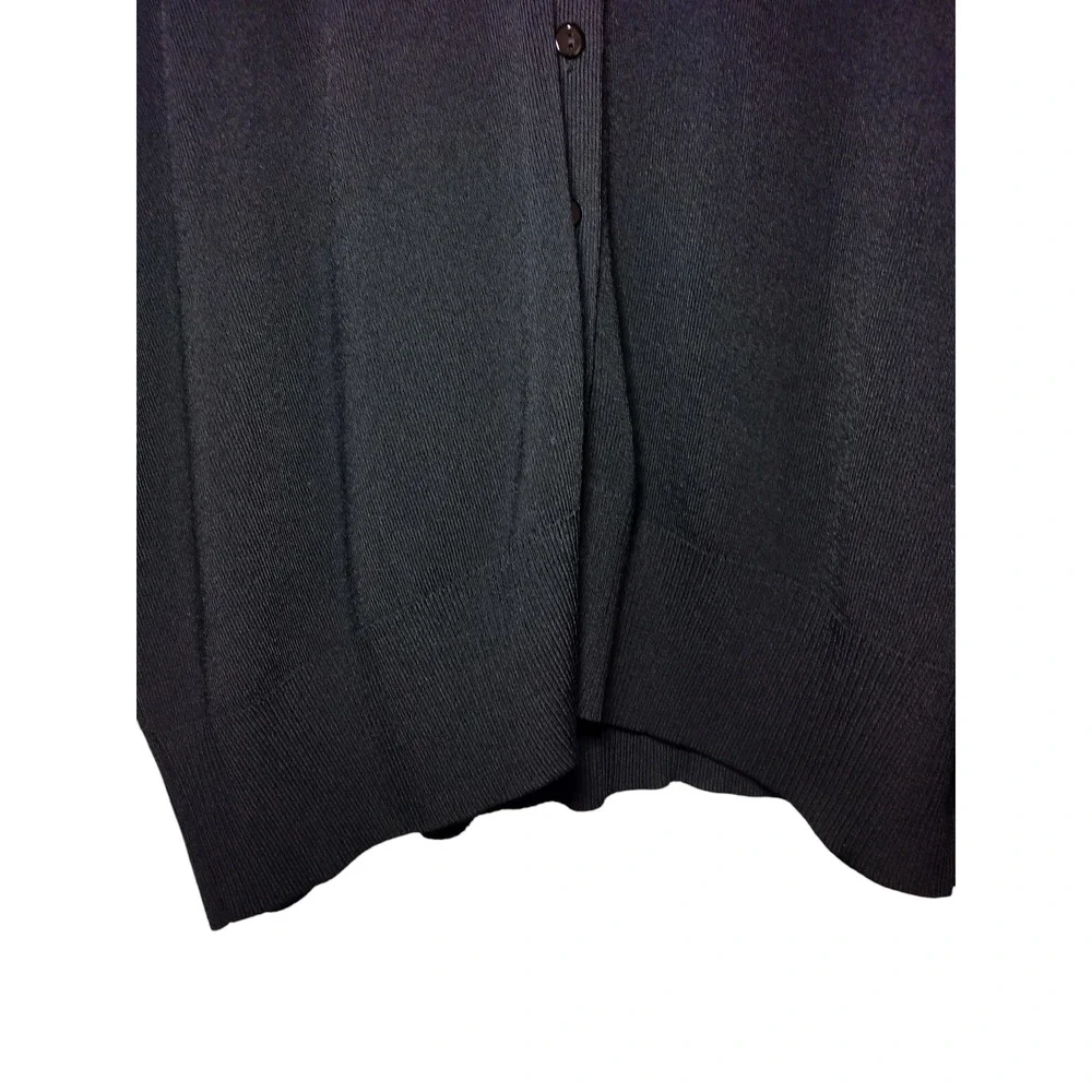Mc Cann Cardigan Sweater Long Sleeves Button Front Knit Black Womens Size XL - Image 7