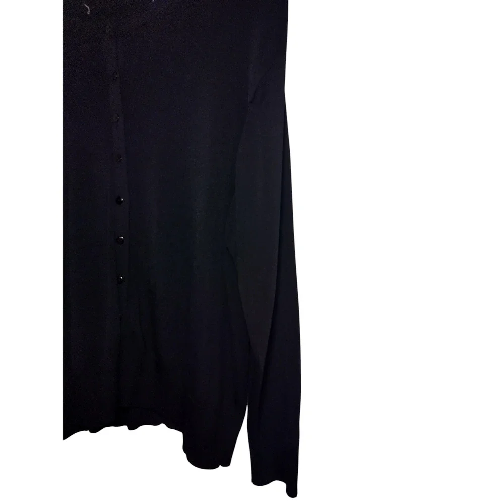 Mc Cann Cardigan Sweater Long Sleeves Button Front Knit Black Womens Size XL - Image 5
