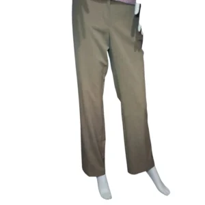 Ann Taylor Curvy Dress Pants Straight Leg Flat Front Trouser Tan Womens Size 4