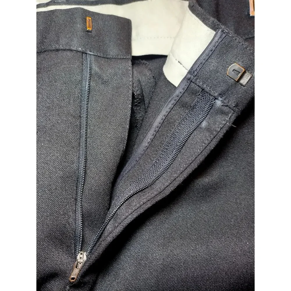 St. Michael From Marks & Spencer Dress Pants Flat Front Black Mens Size 32X33 - Image 9