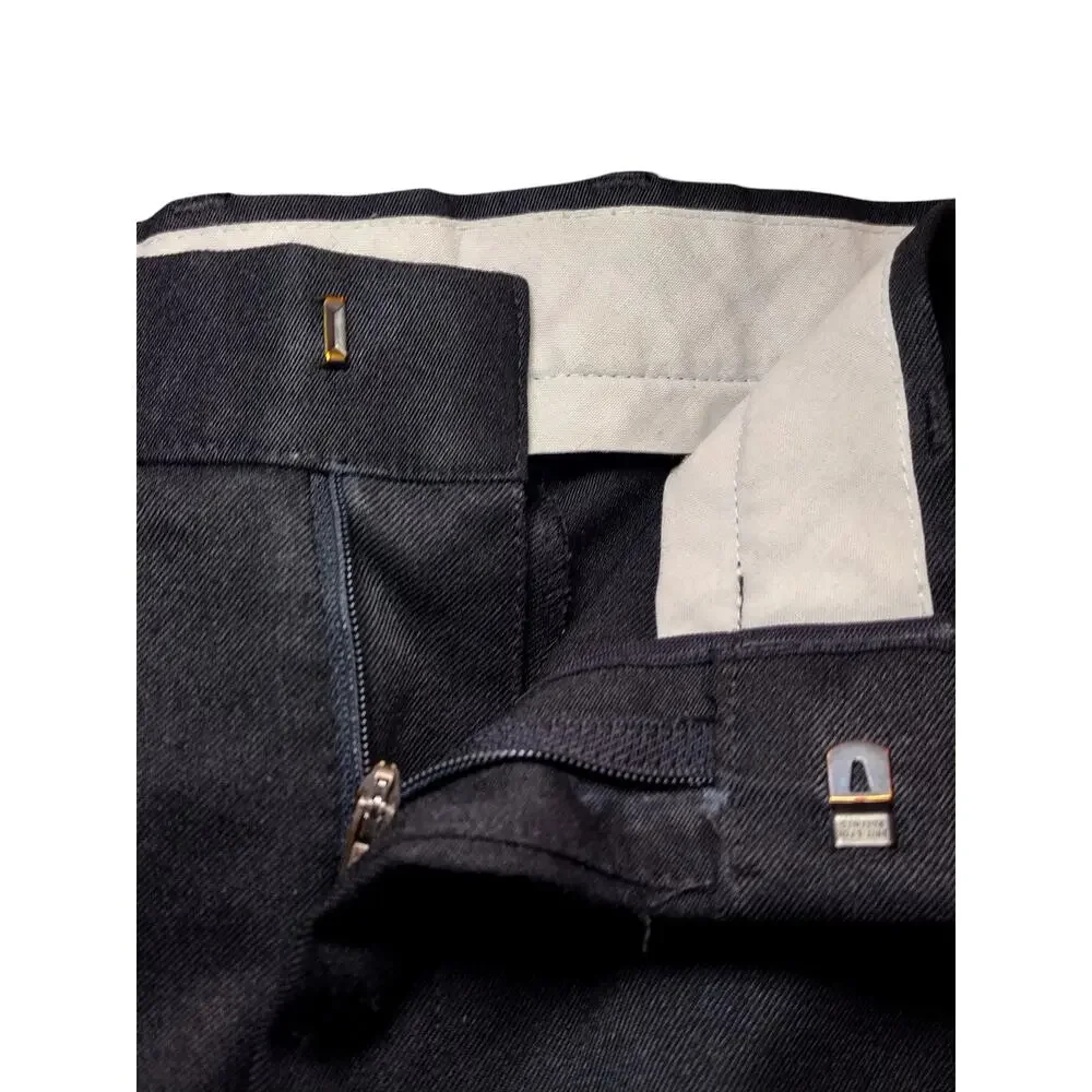 St. Michael From Marks & Spencer Dress Pants Flat Front Black Mens Size 32X33 - Image 8