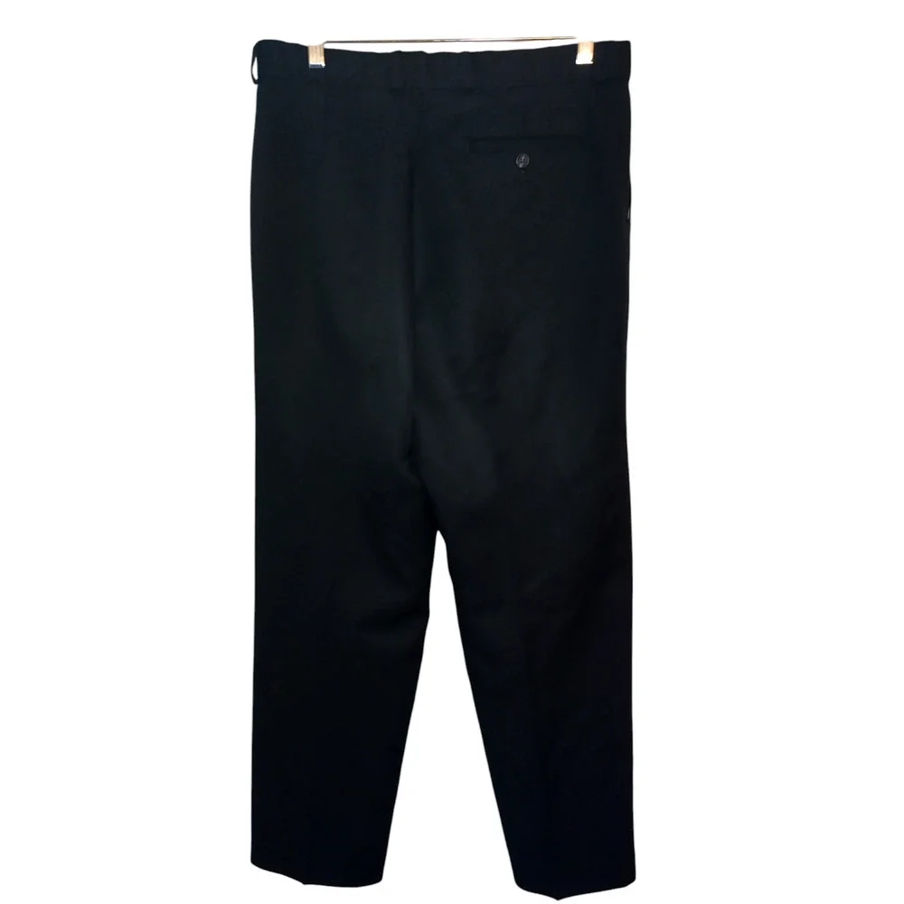 St. Michael From Marks & Spencer Dress Pants Flat Front Black Mens Size 32X33 - Image 4