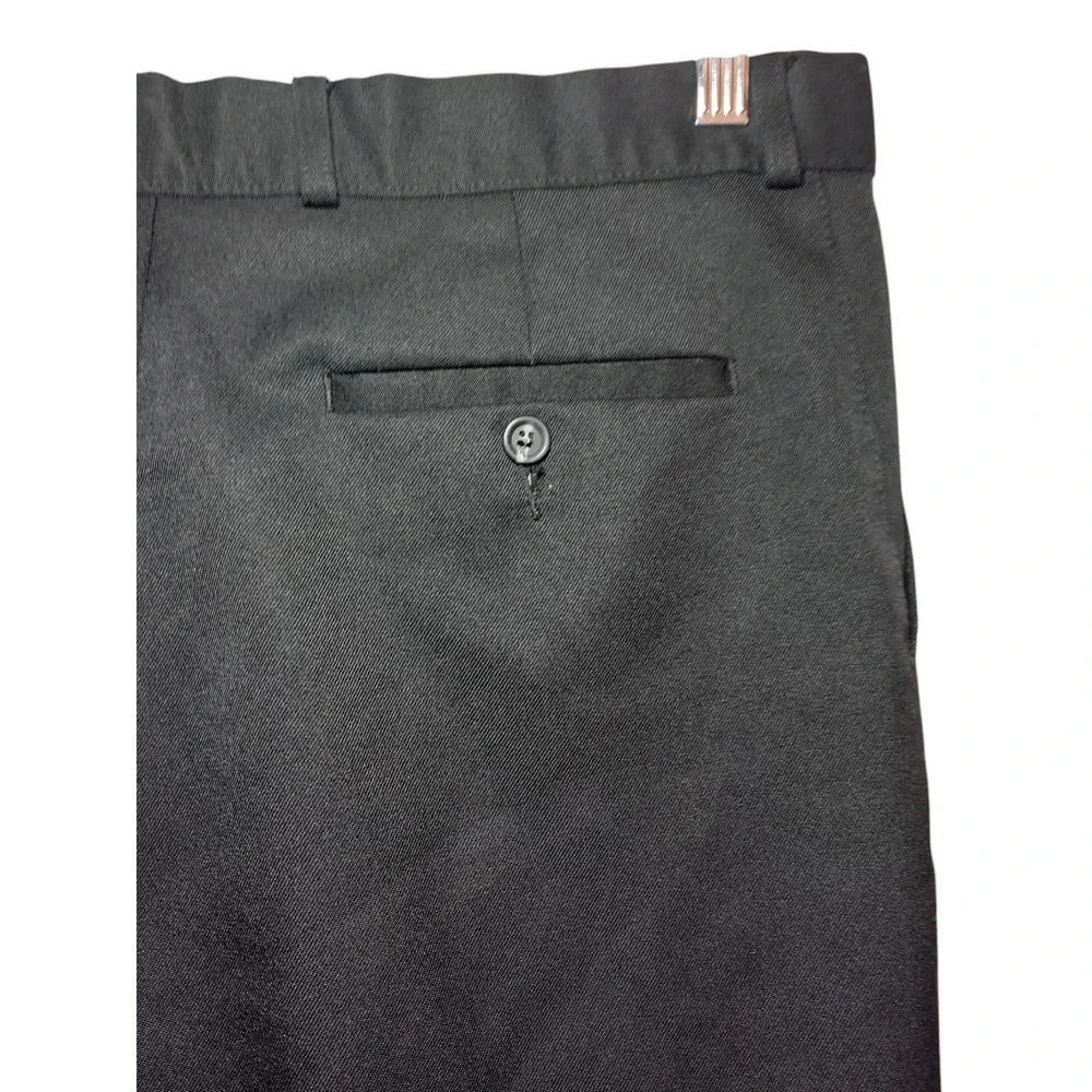 St. Michael From Marks & Spencer Dress Pants Flat Front Black Mens Size 32X33 - Image 3