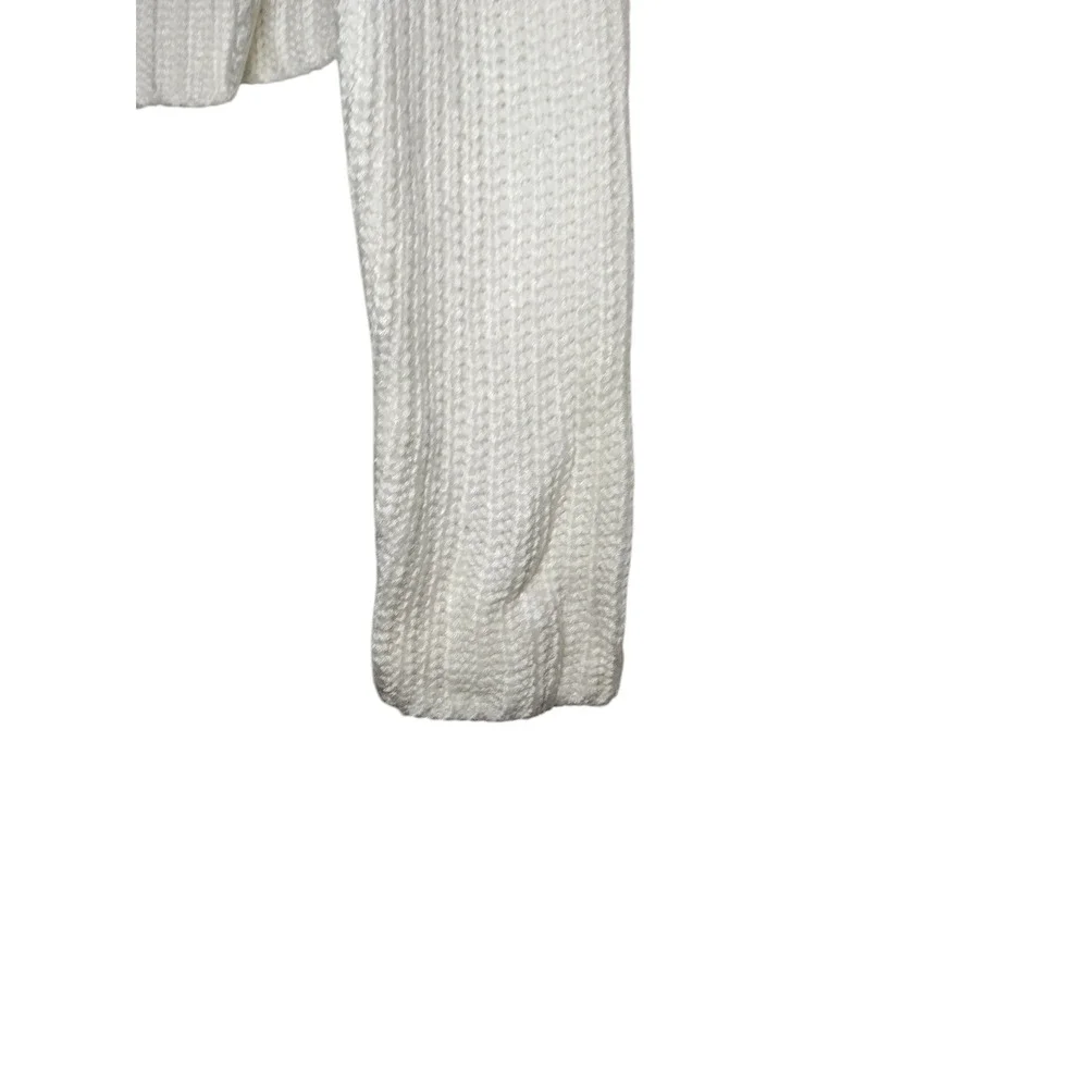 American Apparel Sweater Long Sleeves Mock Neck Rib Knit White Womens Small - Image 10