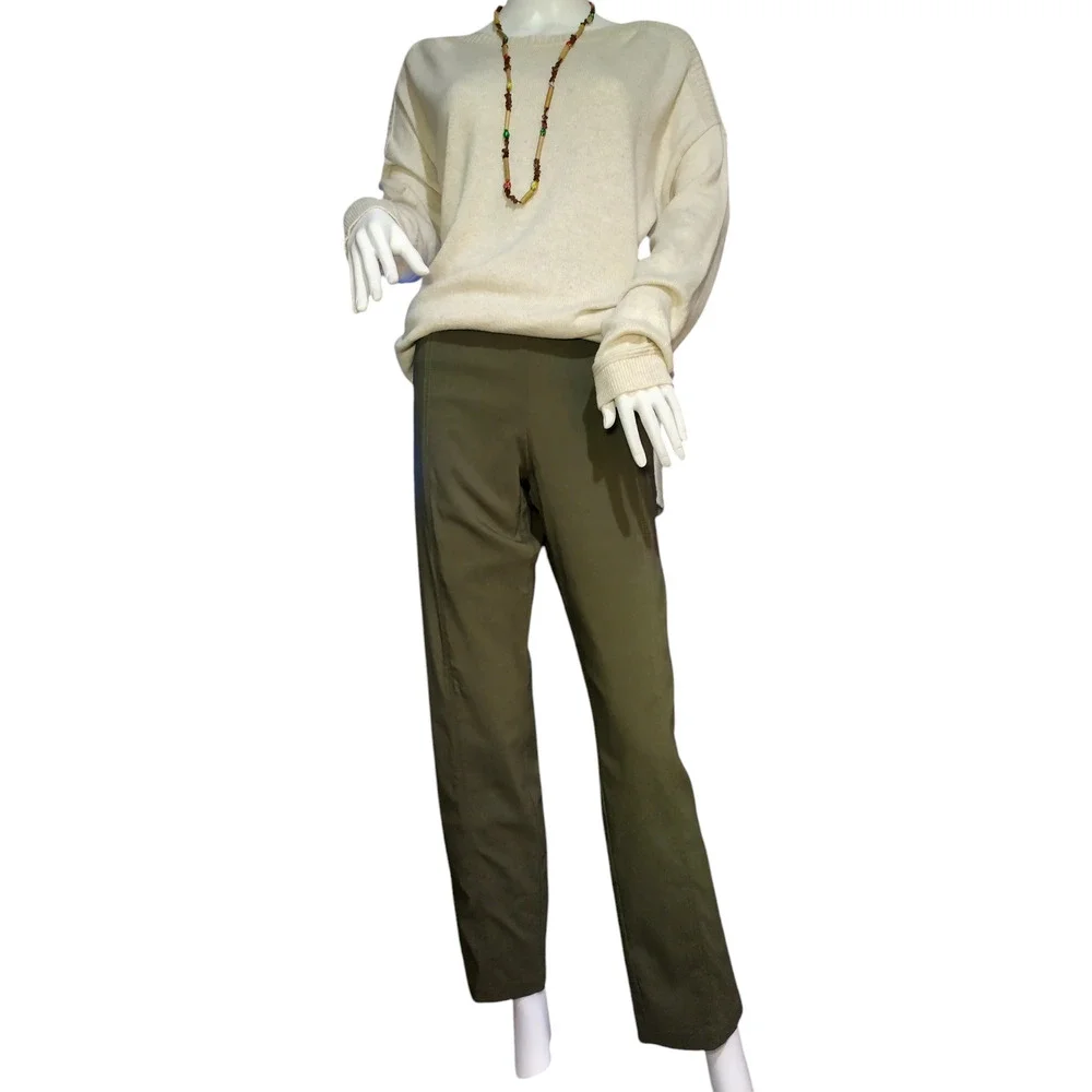 Zac & Rachel Ankle Pants Straight Leg Flat Front Trousers Green Womens Size 12 - Image 7