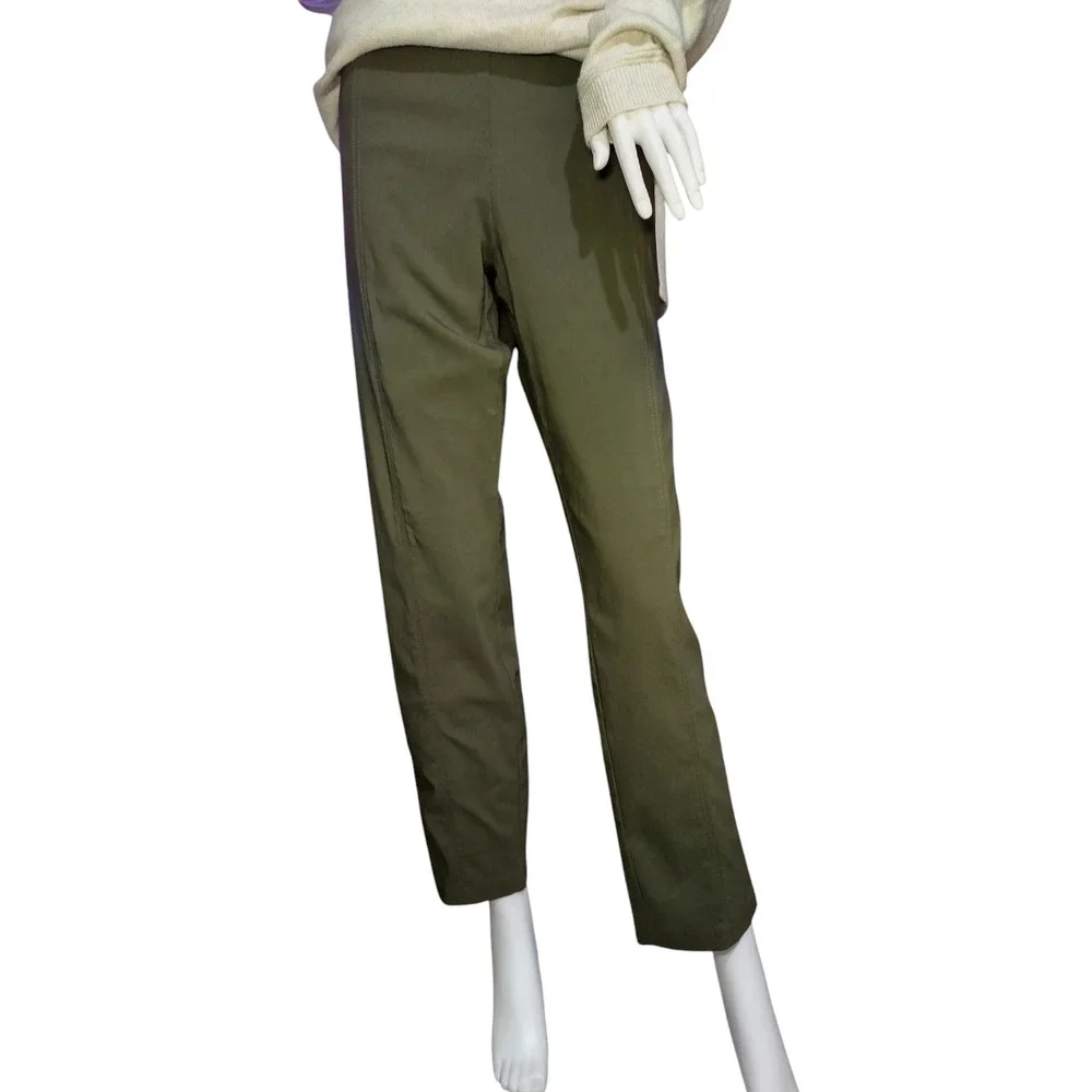 Zac & Rachel Ankle Pants Straight Leg Flat Front Trousers Green Womens Size 12 - Image 2