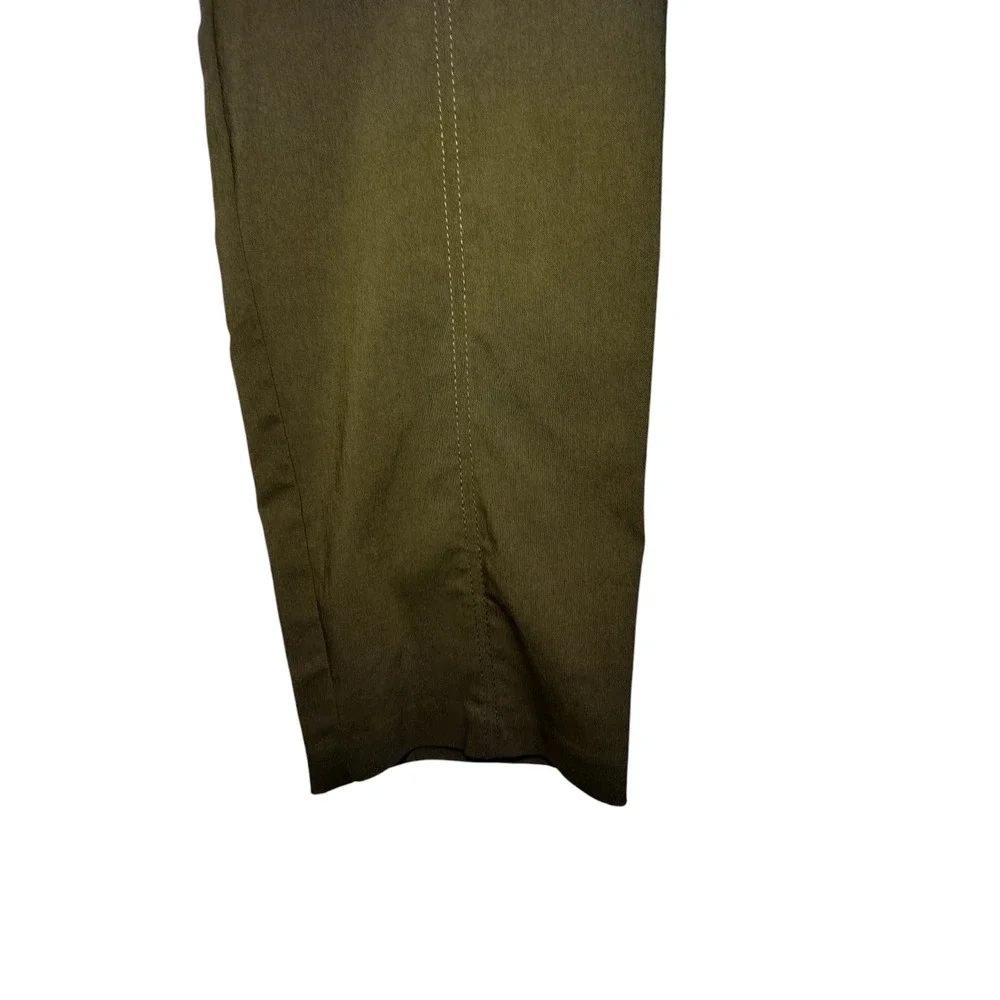 Zac & Rachel Ankle Pants Straight Leg Flat Front Trousers Green Womens Size 12 - Image 4