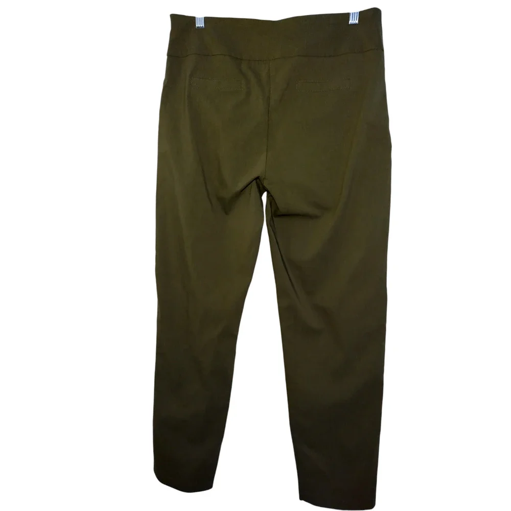 Zac & Rachel Ankle Pants Straight Leg Flat Front Trousers Green Womens Size 12 - Image 5