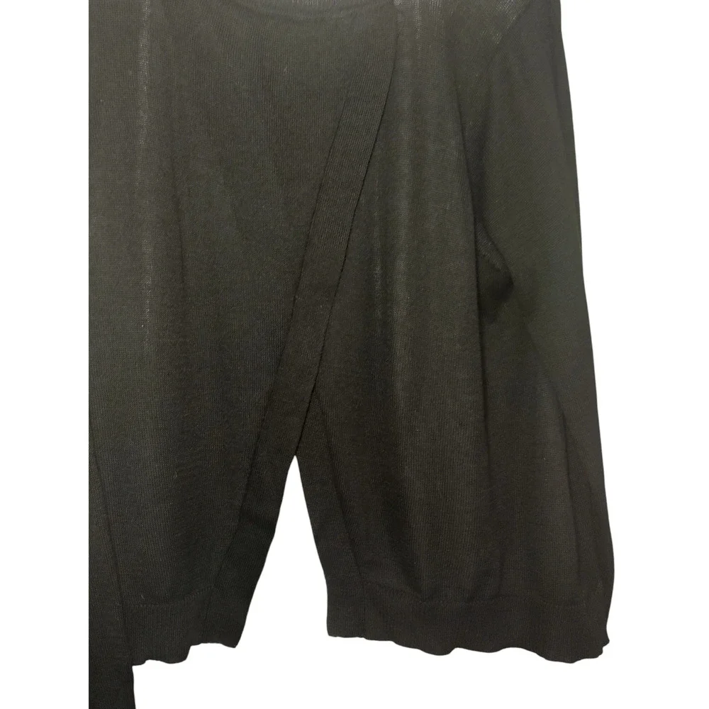 Fever 2-fer Sweater Knit Long Sleeves Tunic Ruffle Hem Black White Womens XL - Image 3