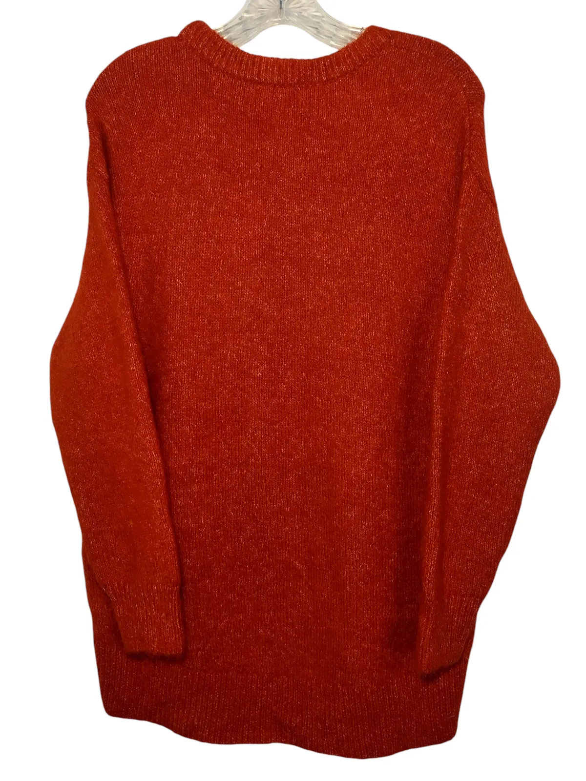 Old Navy Sweater Long Sleeves Pullover Crew Neck Knit Orange Womens Size MP - Image 6