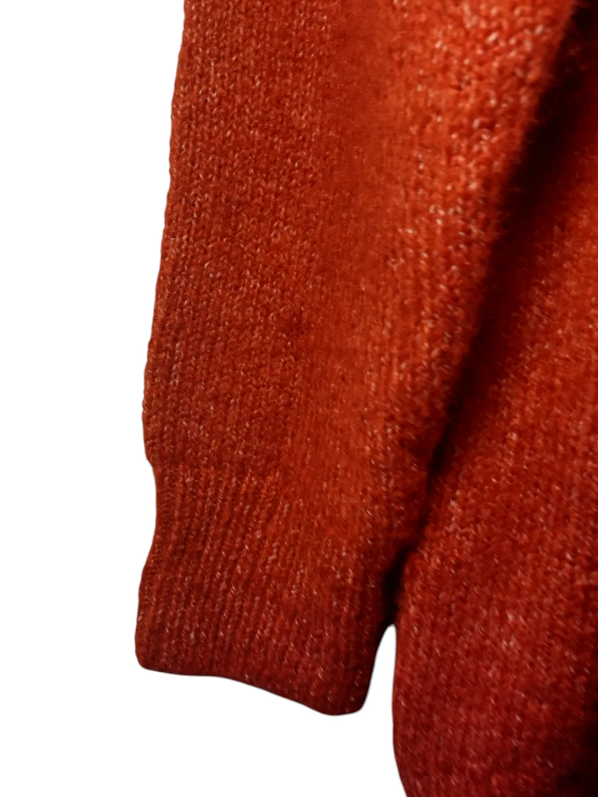 Old Navy Sweater Long Sleeves Pullover Crew Neck Knit Orange Womens Size MP - Image 7