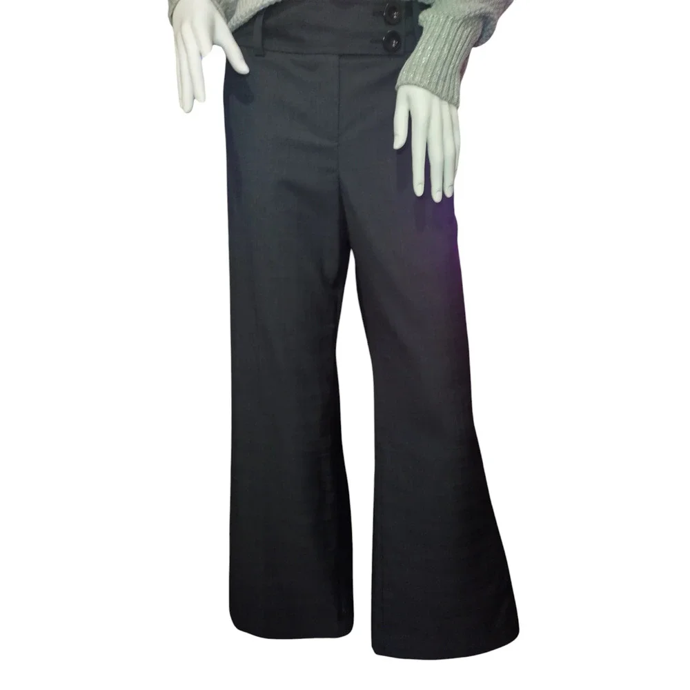 Ann Taylor Dress Pants Traditional Fit Bootcut Pinstriped Smoke Gray Womens 10P